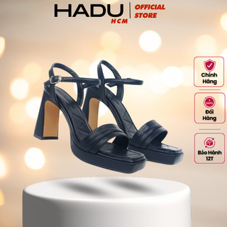  Giày Sandal Cao Gót 9P Vuông ARES Quai Ngang Đúp Trước 3P Sườn Kép HADU M956 Chính Hãng BH 12T 