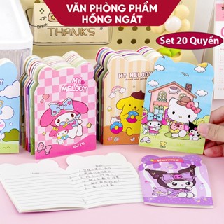 Set 20 quyển sổ tay ghi chú hoạt hình mini nhỏ gọn tiện lợi bỏ túi, đồ dùng học tập làm quà tặng học sinh S19