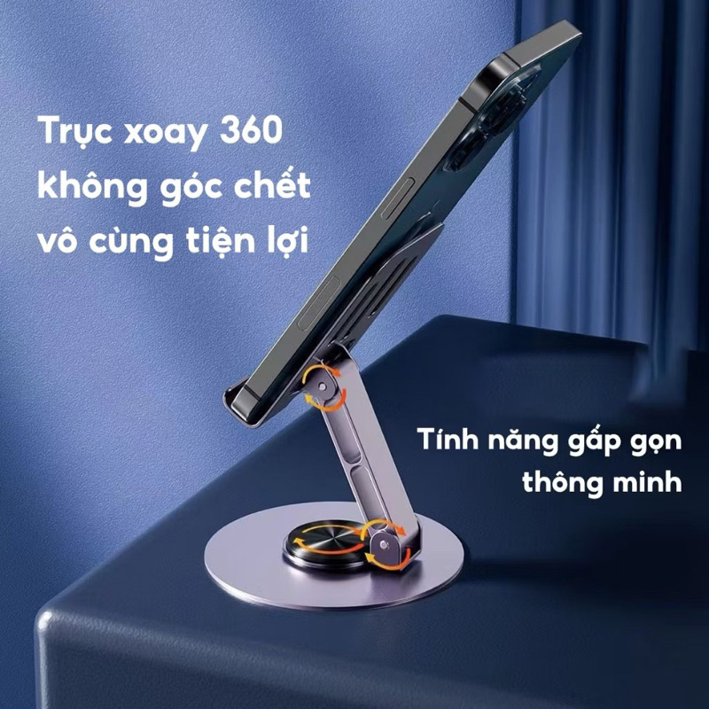 Giá Đỡ Điện Thoại Máy Tính Bảng Hợp Kim Nhôm Xoay 360, Kệ Để Điện Thoại Xem Phim Livestream 88522 HOANGXUANVP88 | BigBuy360 - bigbuy360.vn