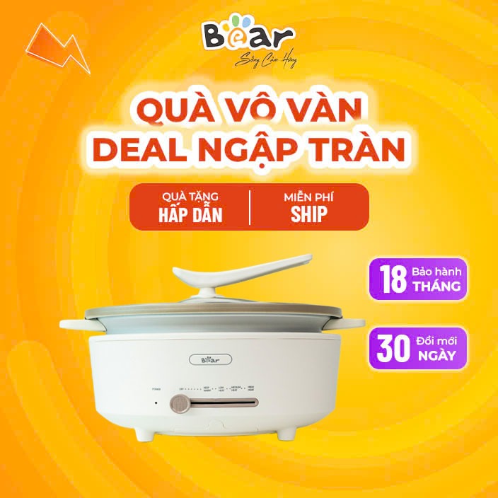 Nồi lẩu Bear 5L SB-NL05F - Nồi lẩu điện Bear - Nồi điện đa năng Bear - Nồi lẩu nướng Bear