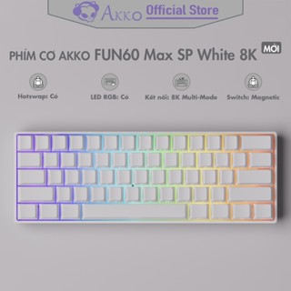 Bàn phím cơ AKKO MonsGeek FUN60 Max SP White [ Hotswap / RGB / Multi-Modes 8K / Magnetic Switch / 61 Key ] - Chính Hãng