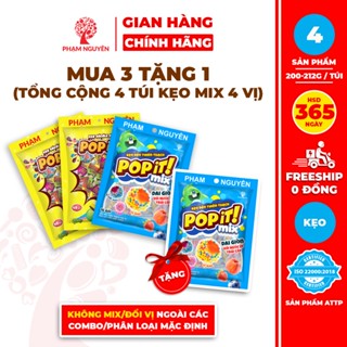 [DATE 25/11][MUA 3 TẶNG 1] Tổng cộng 4 Túi Kẹo Popit mix 2 vị kẹo Socola sữa và kẹo Dẻo Thiên thạch | Đồ Ăn Vặt