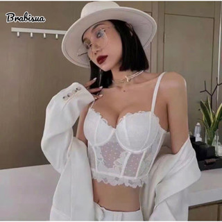 (Cúp B)Áo Corset Push Up Ren 7 Xương Định Hình Nâng Ngực, Áo Bra Nữ Có Gọng Đệm Mỏng M60