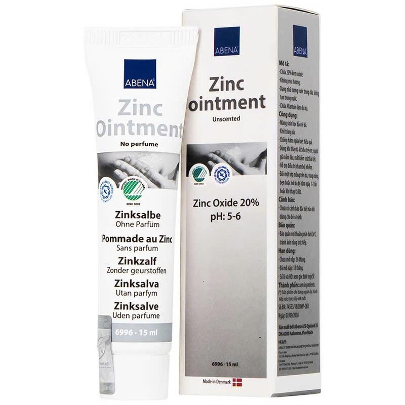 Kem Abena Zinc Ointment 15ml ngăn ngừa hăm, làm dịu da