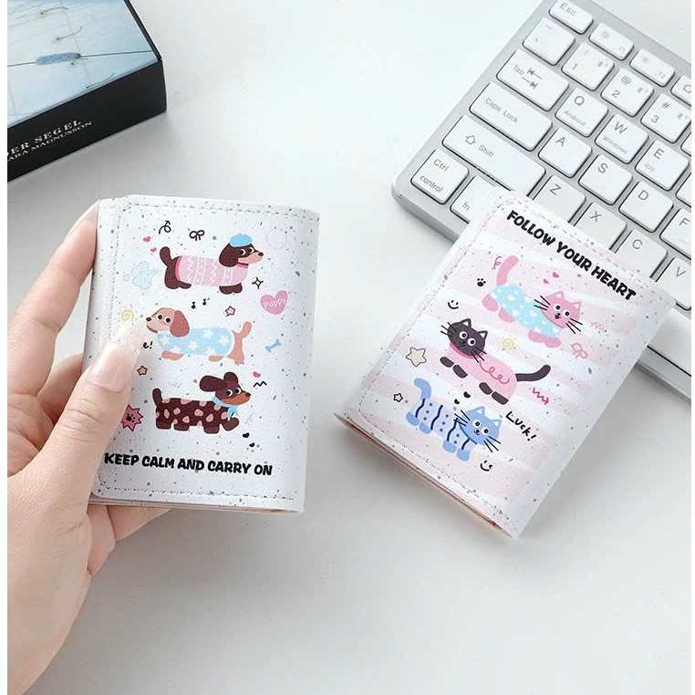 Ví Gấp Ngắn Mini Dành Cho Nữ In Hình Cực Đáng Yêu