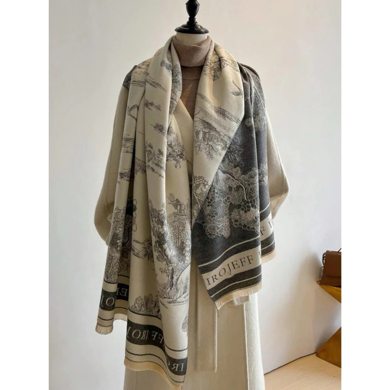 Khăn choàng cổ dạ len cao cấp hai mặt sang trọng phong cách mẫu mới 2025 | BigBuy360 - bigbuy360.vn