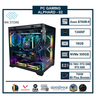  Thùng PC Alphard 02 | I5 13400F 16GB Ram VGA RX 7600 RTX 3060 RTX 5060 Mới BH 36T 
