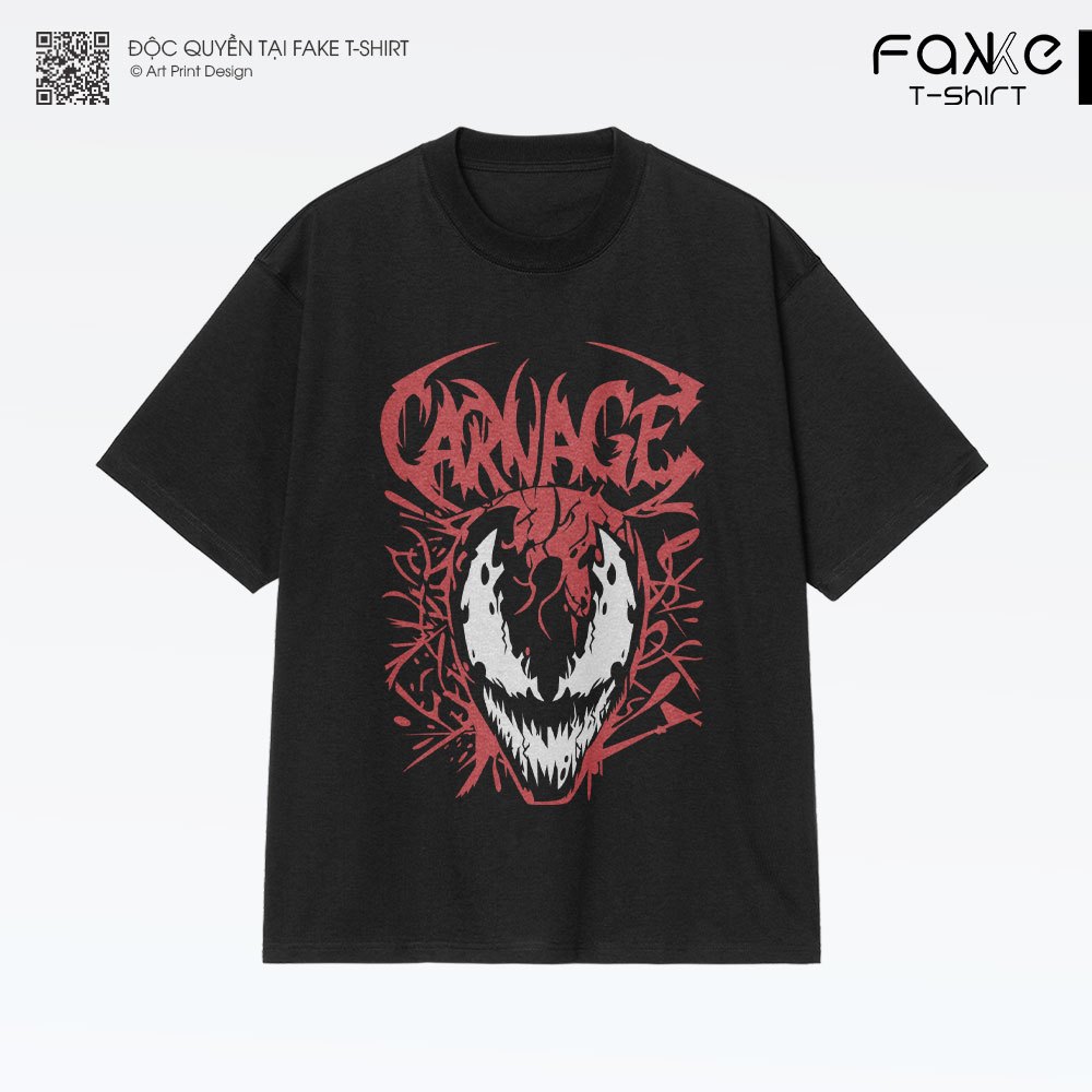 Áo thun Unisex Carnage Digital Art Oversized 100% Cotton ngắn tay