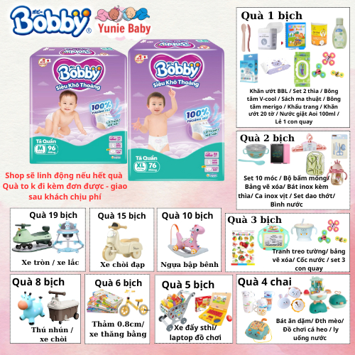 Tã quần cao cấp BOBBY EXTRA SOFT DRY siêu mềm - Bobby Siêu khô thoáng Ultra+  M60/L52/XL46/XXL42