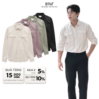 Áo Sơ Mi Nam Dài Tay BTM Light Cargo Khaki Shirt 2 Túi Hộp - Vải Kaki Mềm Mại Form Regular - 1.01.1