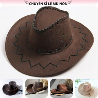 Mũ Cao Bồi Da Lộn Nhiều Màu Phong Cách Vintage Cho Nam, Nữ, Chất Liệu Mềm Form cứng , Phù Hợp Đi Chơi, Du Lịch, Đi Biển