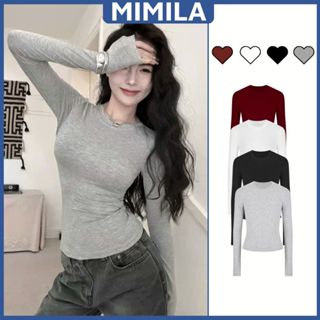 [CÓ SIZE] Áo Thun Dài Tay Nữ Ôm Fit Body MIMILA Tôn Dáng Chất Cotton Mềm Mại Co Dãn - MA329