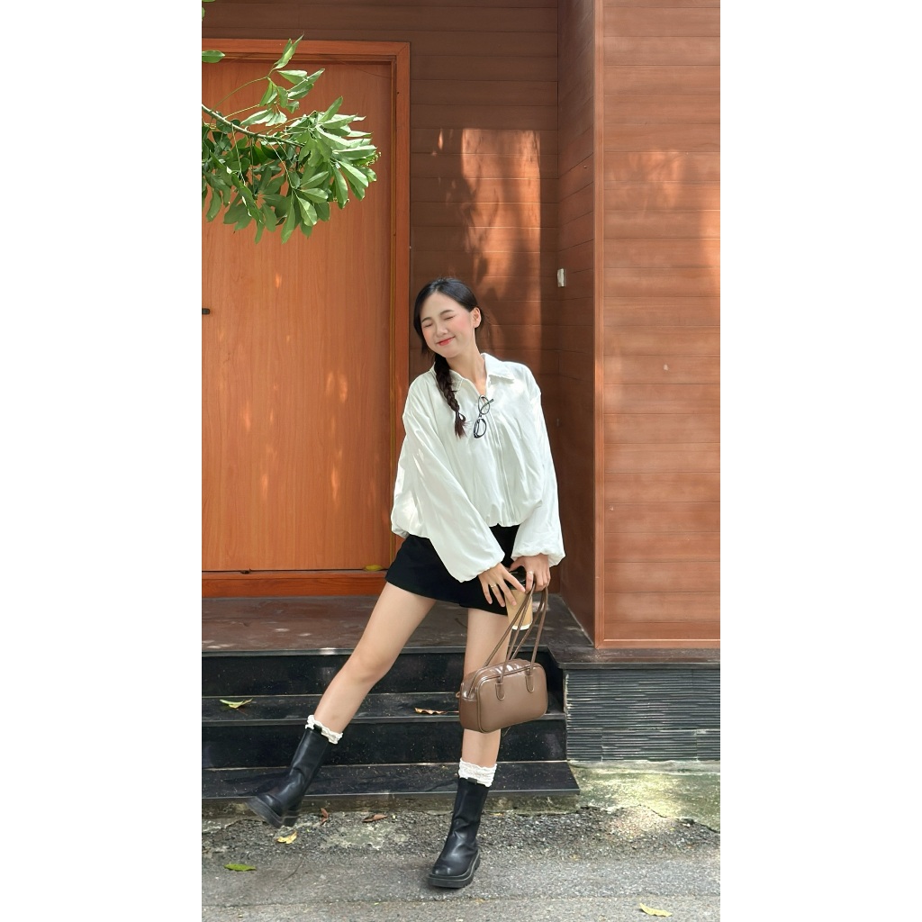 Áo khoác kaki 2 lớp dáng bồng có khóa kéo, Áo khoác kaki thu đông - 29feb.closet - A570 | BigBuy360 - bigbuy360.vn