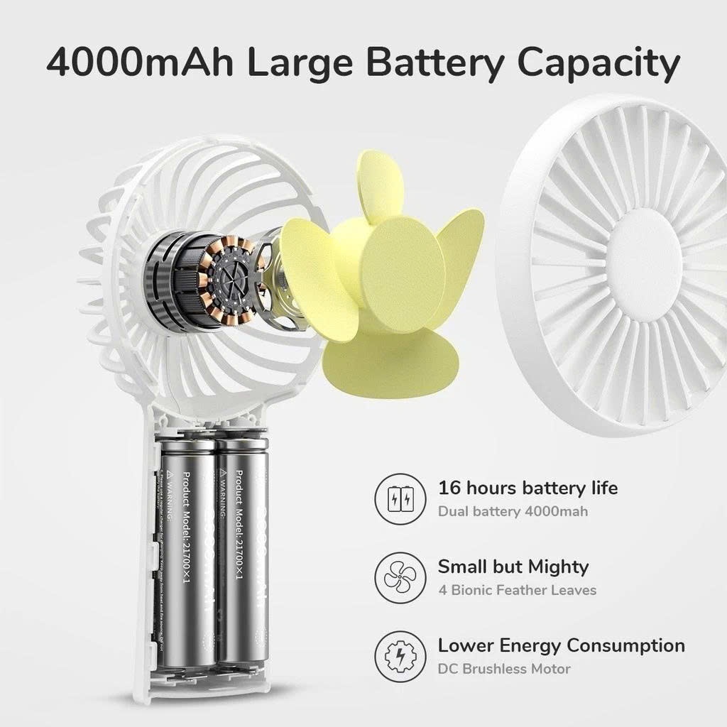 Quạt Tích Điện Cầm Tay Mini JISULIFE FA20X | Pin 4000mAh | 3 Cấp Gió Tùy Chỉnh | Bảo Hành 12 Tháng | BigBuy360 - bigbuy360.vn
