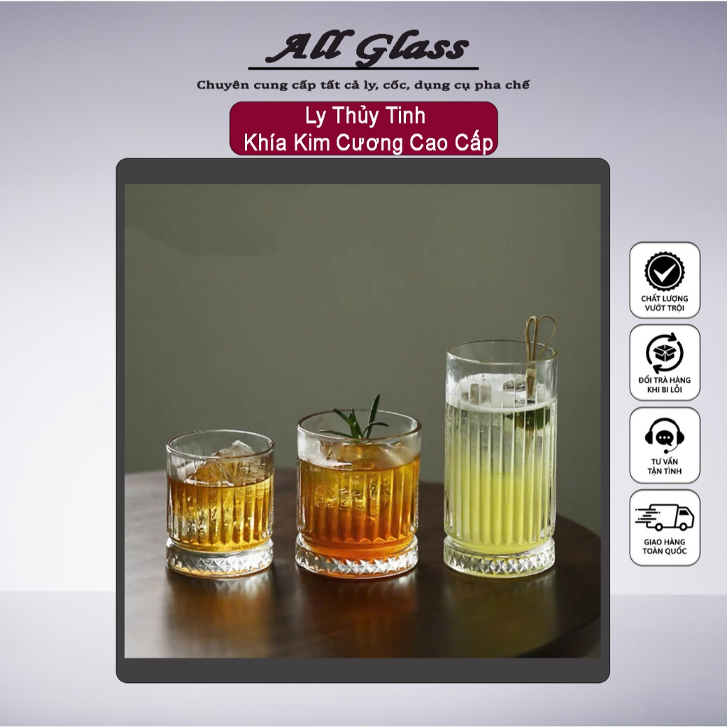 Ly Thủy Tinh Diamond 210/355/455ml