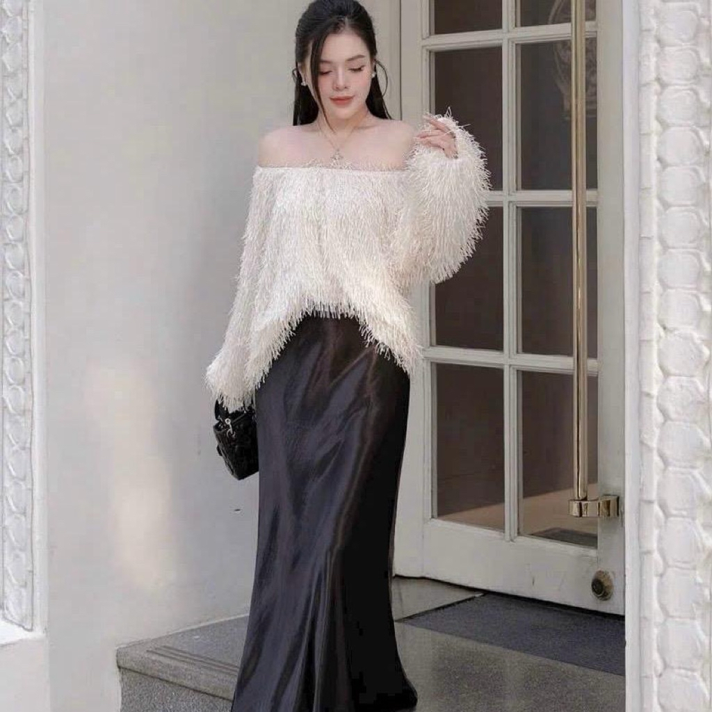 chân váy lụa midi có chun kéo khoá chân váy dài BIGSZIE | BigBuy360 - bigbuy360.vn
