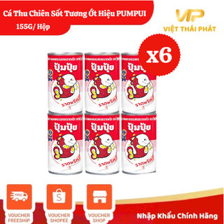 [ Combo 6 lon ] Cá Thu Chiên Thu Sốt Tương Ớt Pumpui | Việt Thái Phát - Hàng Thái Chính Hãng (155g/lon)