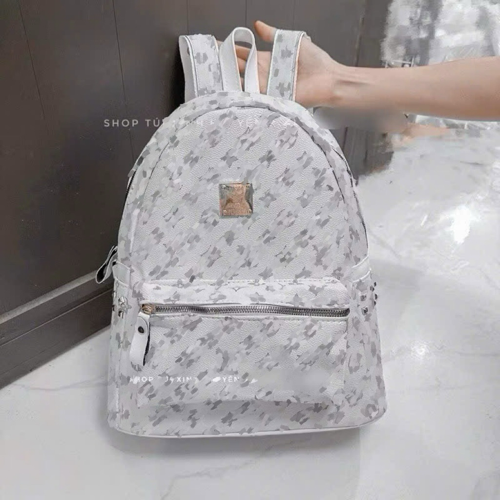 balo đi học, balo to ( Size 40) hoạ tiết hoa trắng siêu đẹp rộng dãi đa năng tiện dụng