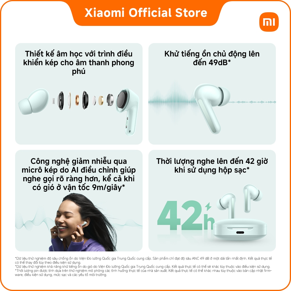 Tai nghe Bluetooth Redmi Buds 6 | Thiết kế âm học với trình điều khiển kép cho âm thanh phong phú | BigBuy360 - bigbuy360.vn