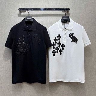  Áo polo nam nữ cổ bẻ PB cotton gai cá sấu thêu dải logo chữ thập da ngực dày dặn cao cấp boy phố 