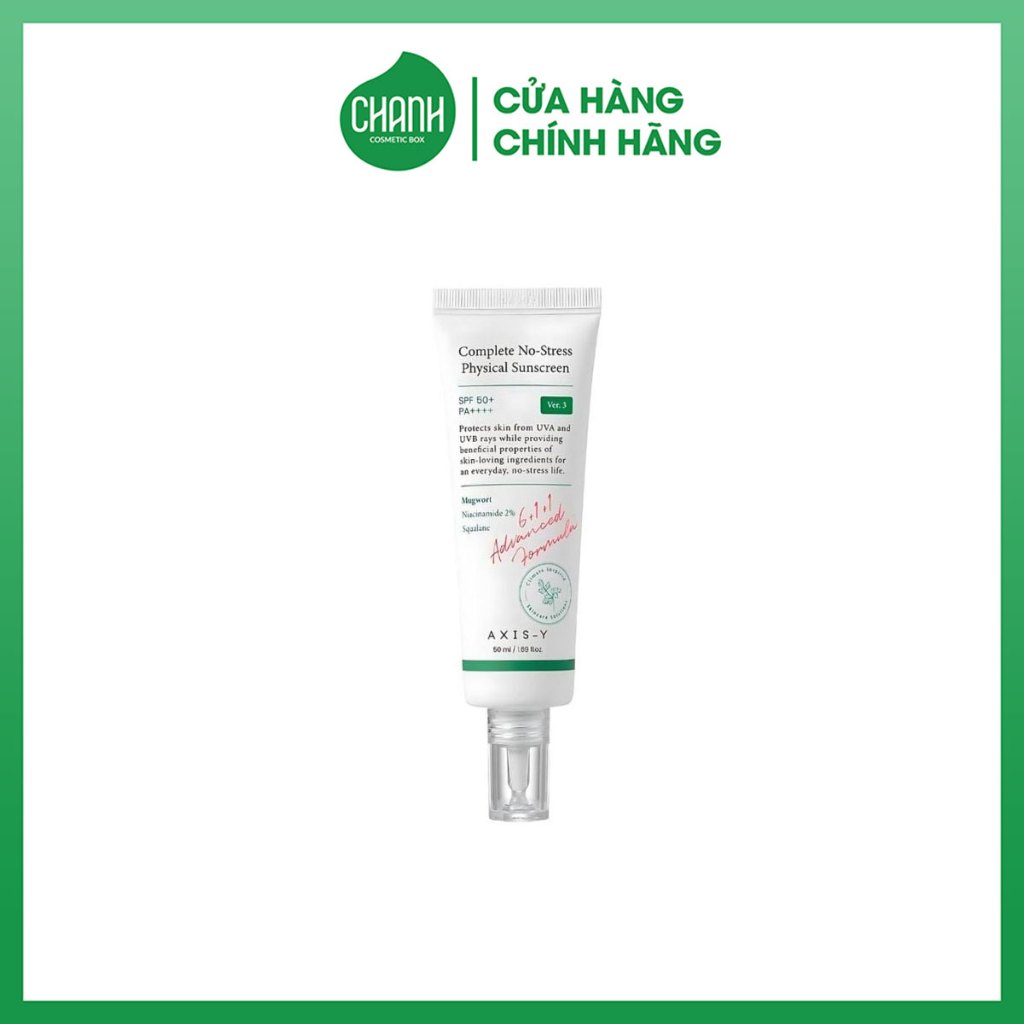 Kem chống nắng vật lý dịu nhẹ axis-y complete no-stress physical sunscreen spf 50+ pa++++ 50ML