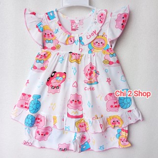  Đồ bộ tole lanh bé gái C2H10 tay cánh tiên nhiều màu cho bé chọn lựa 