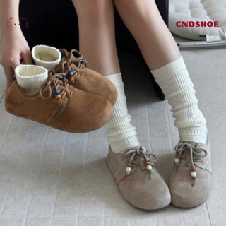  Giày nữ lười chất da lộn trong cách retro cndshoe giày thể thao đế mềm êm chân mùa thu đông - RINGLE SHOES 