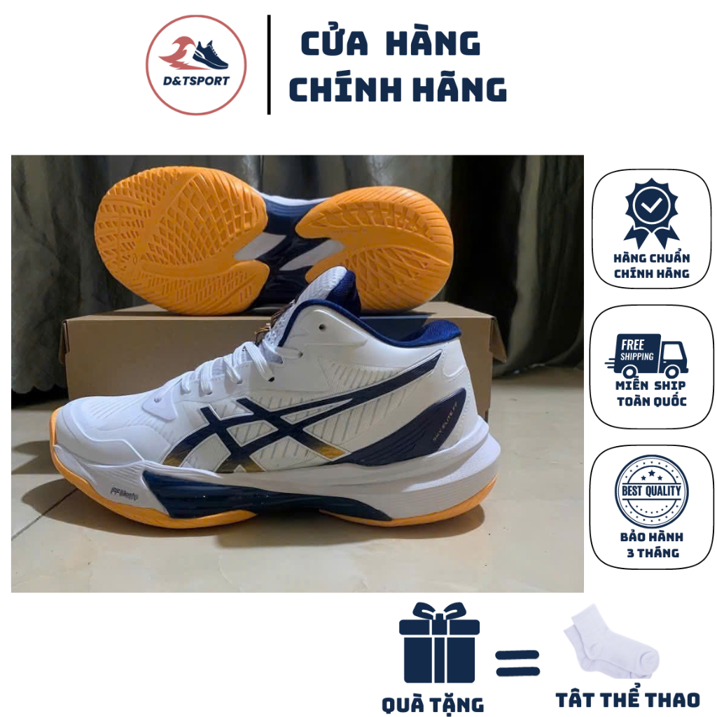 (TẶNG KÈM TẤT ASICS XỊN)Giầy bóng chuyền cao cổ nam nữ  SKY3  mầu mới, siêu hot siêu bền