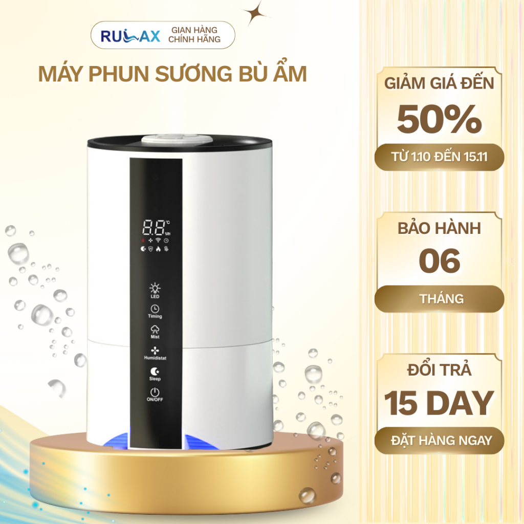 Máy Phun Sương Tạo Ẩm, Máy Bù Ẩm Khử Khuẩn Bằng Tia UV Kết Hợp ION Bạc+