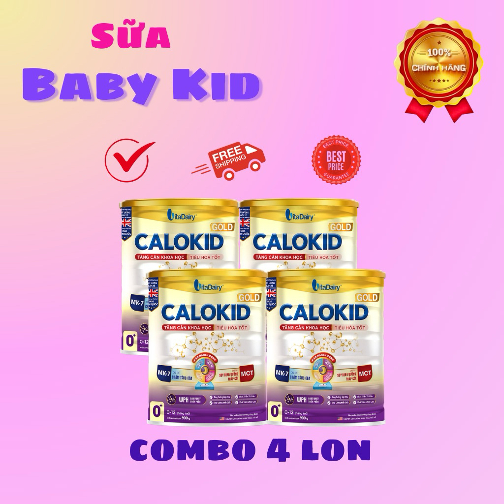 Combo 4lon CALOKID 0+lon900gr(DATE MỚI NHẤT-A)