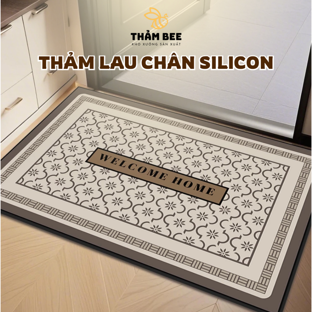 Thảm Chùi Chân Silicon Thấm Nước Chống Trơn Trượt Trang Trí Nhà Cửa Phòng Khách Phòng Ngủ - Thảm Bee