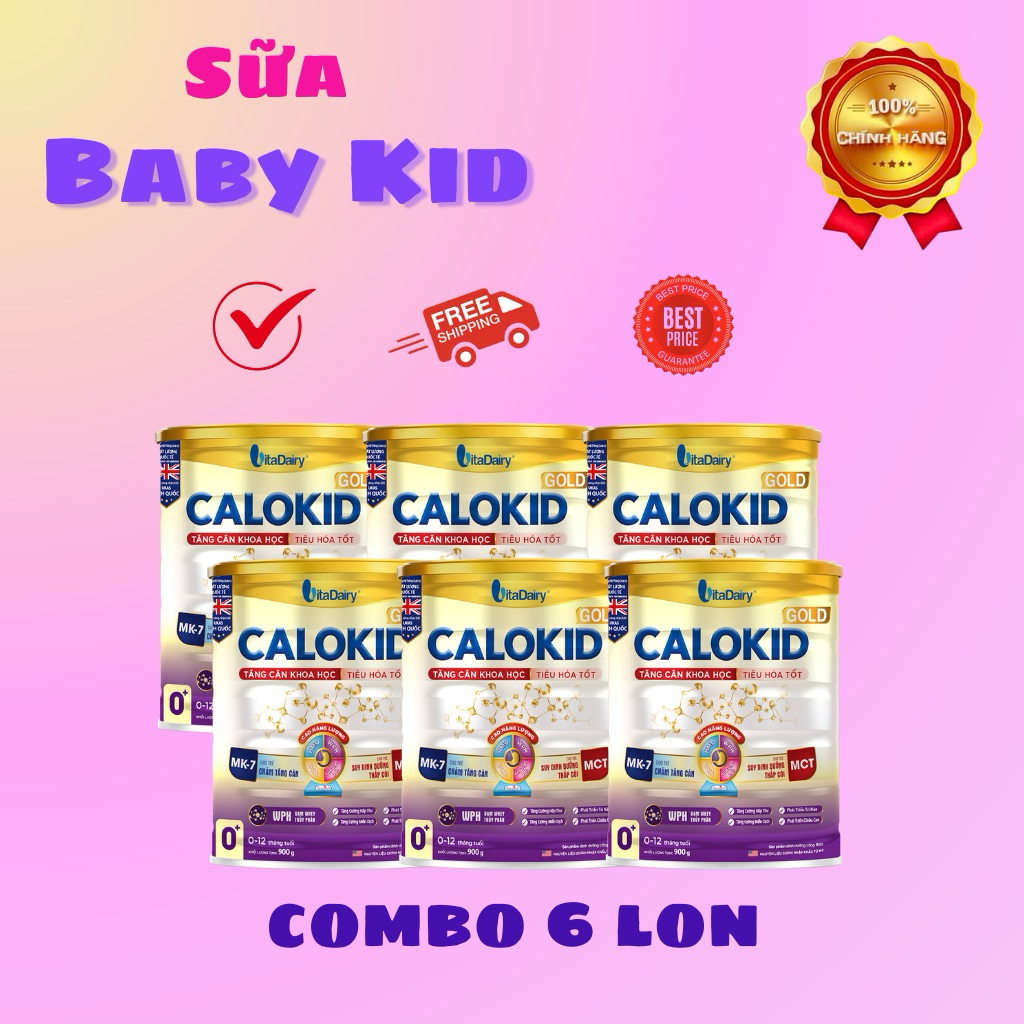 Combo 6lon CALOKID 0+lon 900gr(DATE MỚI NHẤT-A)