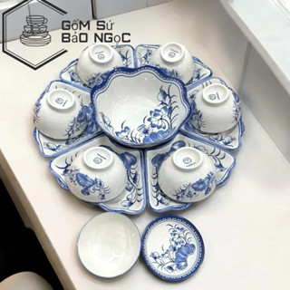  Bộ bát hoa mặt trời GỐM SỨ HOA SEN 7 món hoa văn cổ điển – Bộ bát gốm sứ thờ cúng sang trọng 262.2 