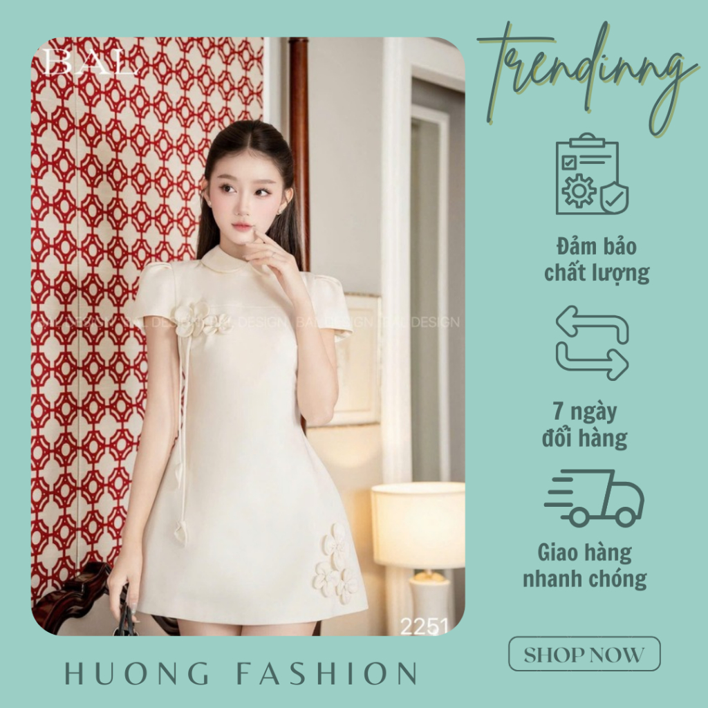 Váy tiểu thư 5 hoa Hương fashion