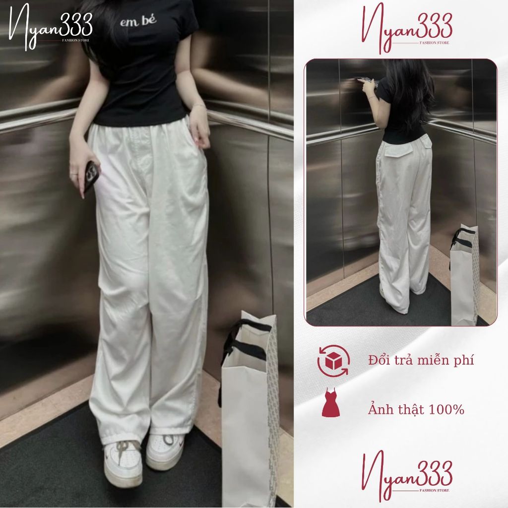 Quần KAKI ỐNG RỘNG unisex BIGSIZE 100kg, quần dài form rộng phù hợp cả nam nữ 45-100kg - Nyan333 - B