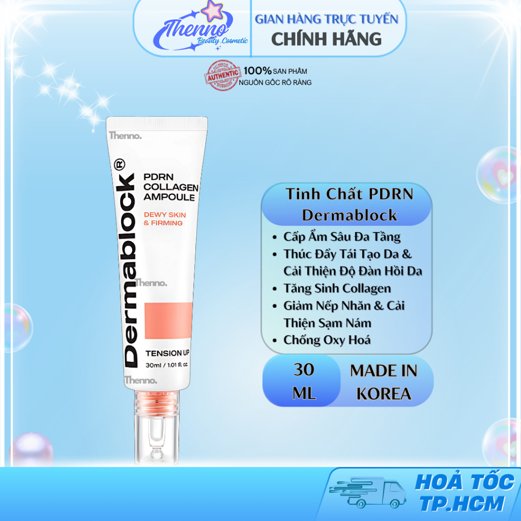 Tinh Chất PDRN Căng bóng & Trẻ Hoá Da Dermablock PDRN Collagen Ampoule 30ml Hàn Quốc