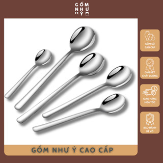 Thìa dĩa Inox 304 cao cấp cán dài, dùng ăn cơm, ăn súp, thức ăn, chất dày dặn, chống gỉ, dễ tẩy rửa