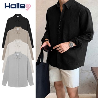 Áo Sơ Mi Nam Đen Đi Biển Dài Tay Đẹp Vải Linen Đũi Mềm Thoáng Mát Nhiều Màu Đen Than Trắng Halley A28