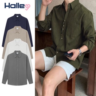 Áo Sơ Mi Nam Linen Xanh Rêu Dài Tay Cao Cấp Mặc ĐI Biển Cafe Thoáng Mát Halley A28