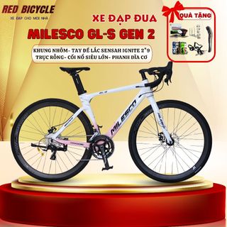   BẢN NÂNG CẤP GEN 2  Xe Đạp Road Đua Milesco GLS Tay Đề Lắc Sensah Ignite- Trục rỗng- Khung Nhôm 6061 