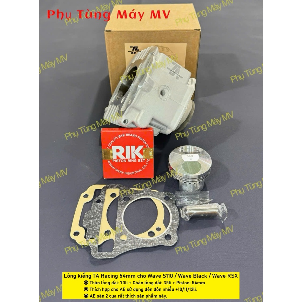 Lòng TA Racing 54mm chân 35li dành cho xe Wave S110 / Wave Black / Wave RSX