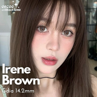  Lens Kính áp tròng Irene Brown nâu đậm tự nhiên viền mỏng giãn tròng 14.2mm độ cận 0 - 7 