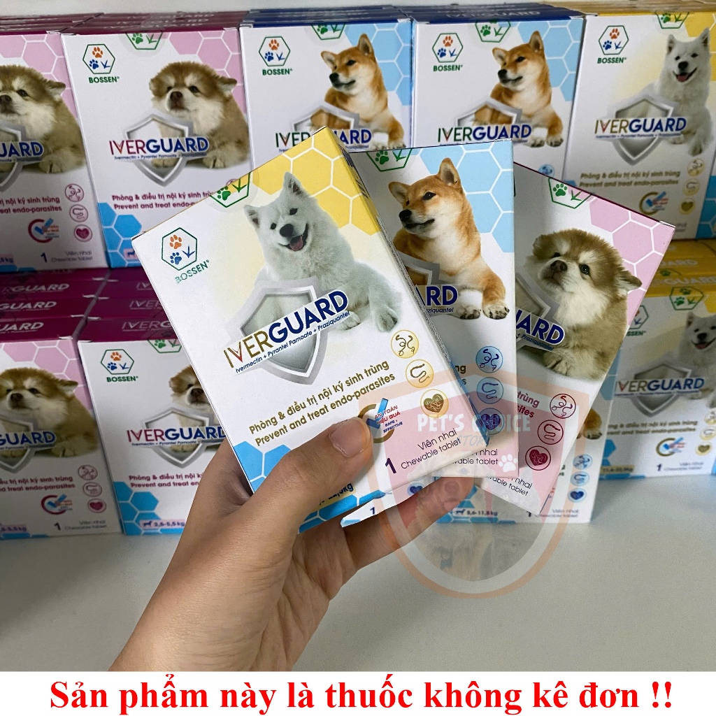 Iverguard BOSSEN - Viên tẩy giun, sán dạng mềm dùng cho chó 2.5kg - 45kg - Viên nhai mềm