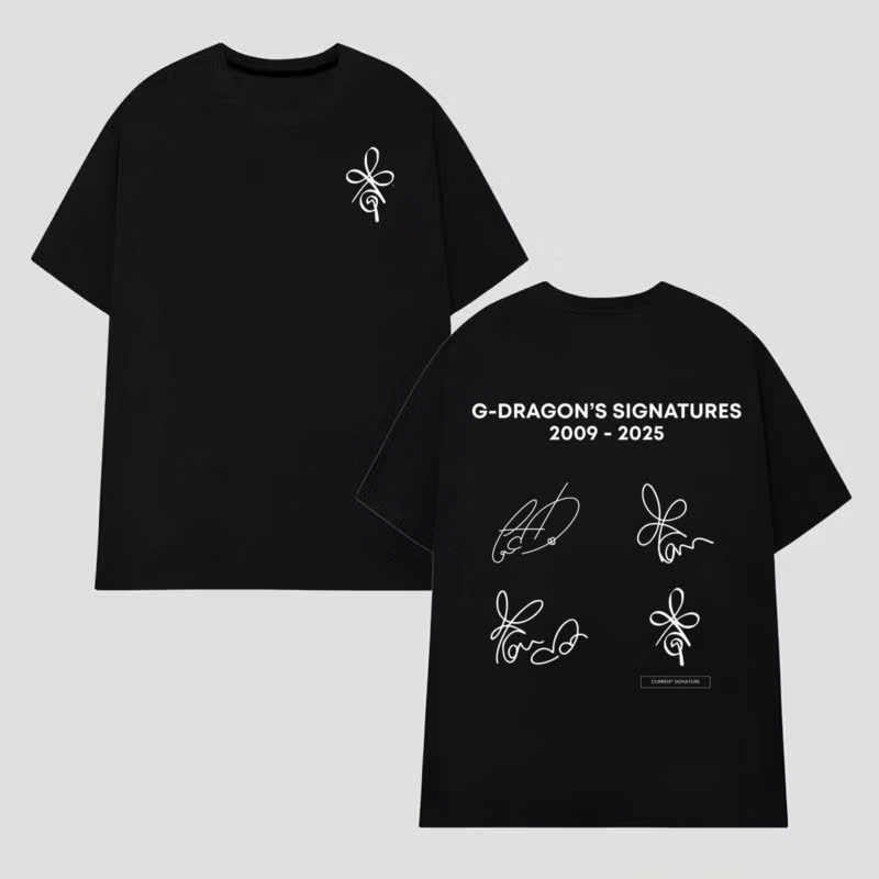 LAYLASTYLE Áo thun CHỮ KÍ GDRAGON CONCERT KWON JI YONG BIG BANG UBERMENSCH KPOP STAR phong cách đêm 