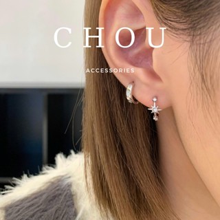  Bông Tai Khuyên Tai Khoen Tròn Ngôi Sao Đính Đá | CHOU ACCESSORIES | 