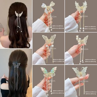  Kẹp tóc tua rua bướm thanh lịch cho nữ phong cách Trung Hoa kẹp tóc buộc nửa đầu kẹp tóc sau đầu phụ kiện tóc ngọt ngào 