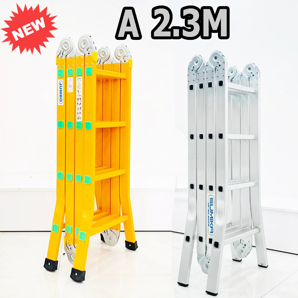 Thang nhôm gấp xếp đoạn Sumika SK604 - Jumbo B204 chữ A 2m3 tải trọng 300kg_ Bảo hành 2 năm