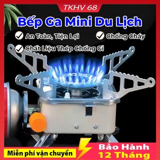 Bếp Ga Mini Du Lịch Gấp Gọn, Bếp Gas Đa Năng Có Van Điều Chỉnh  Chịu Nhiệt Độ Cao Sản Xuất Bằng Thép Không Gỉ
