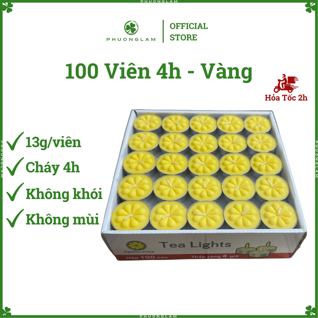 Nến xông thảo mộc 4 giờ màu vàng thanh lọc xua muỗi