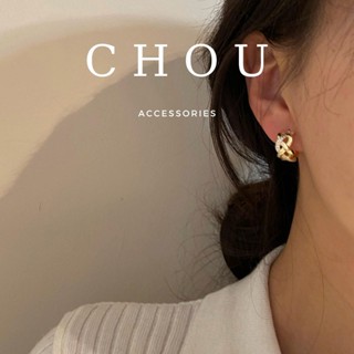  Bông Tai Khuyên Tai Chữ C Xoắn Đính Đá | CHOU ACCESSORIES | 
